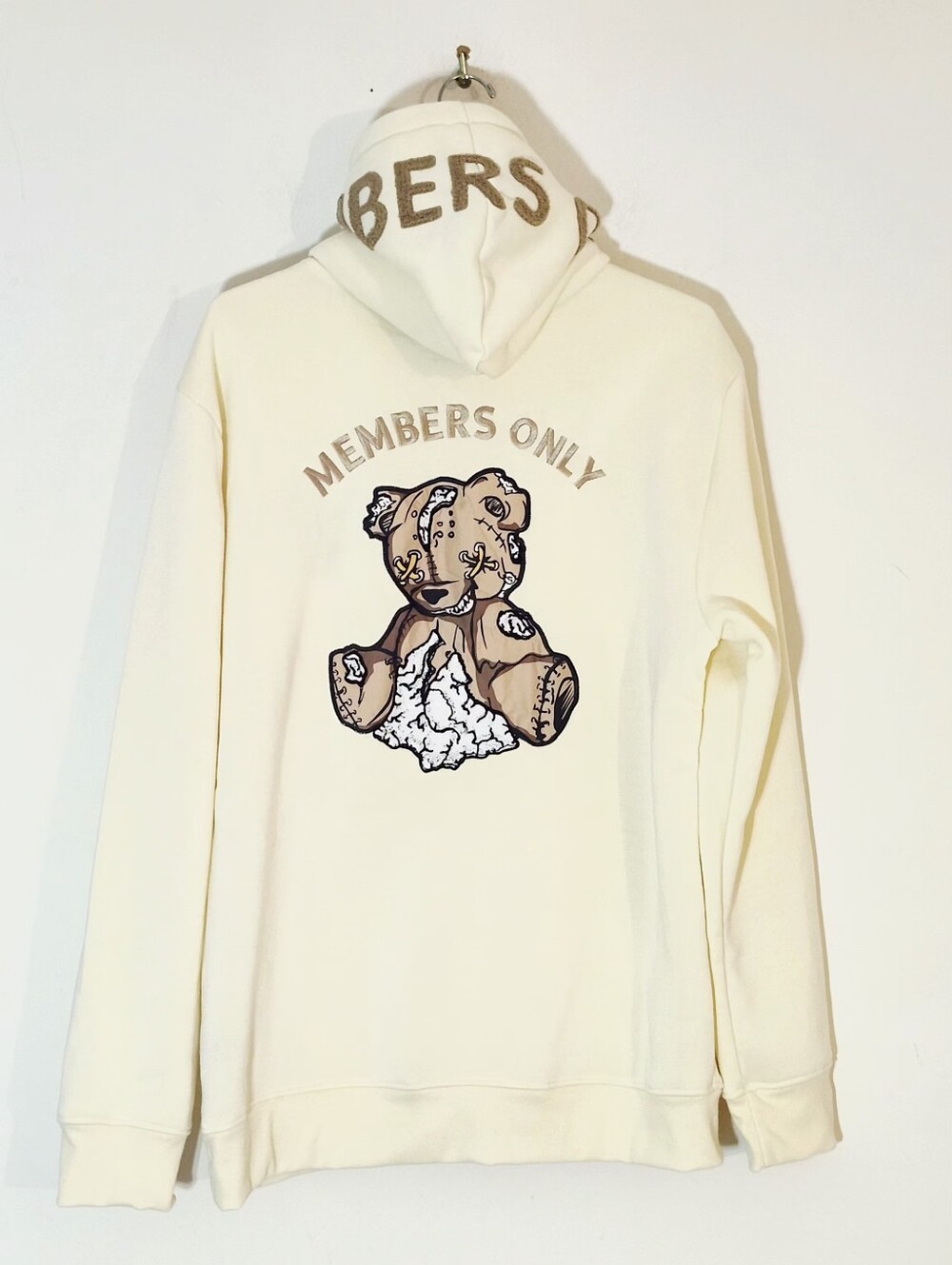 Members Only Embroidered Graphic Pullover Hoodie w Kangaroo Pocket Size: L
